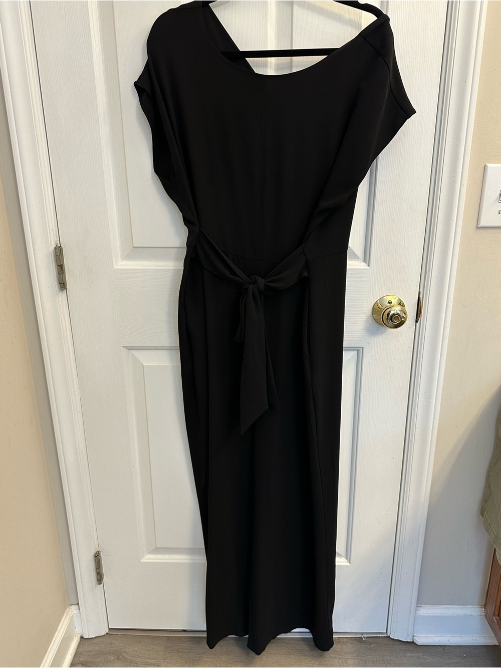 Black, front tie, woman’s jumpsuit